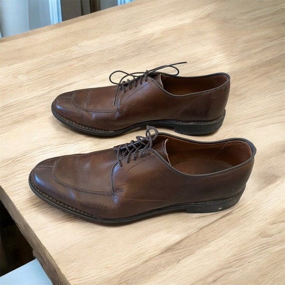 Allen Almond Delray leather upper dark brown lace up dress shoe men’s size 9 main image 7